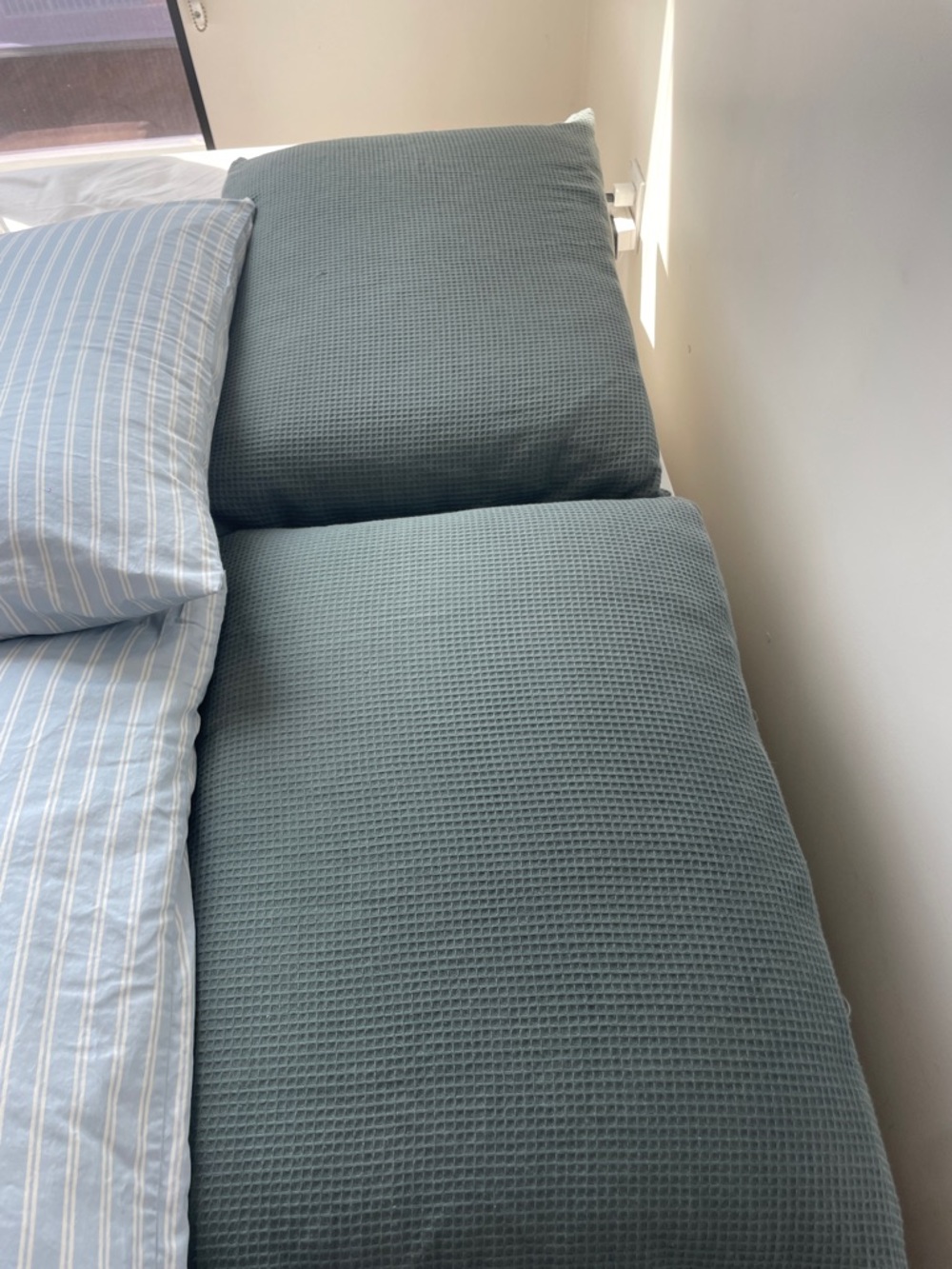 Brooklinen Waffle Pillow Shams in Sage Blue